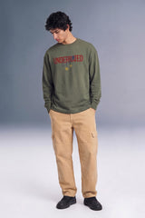 Safety Pin Olive Oversized Long Sleeve T-shirt