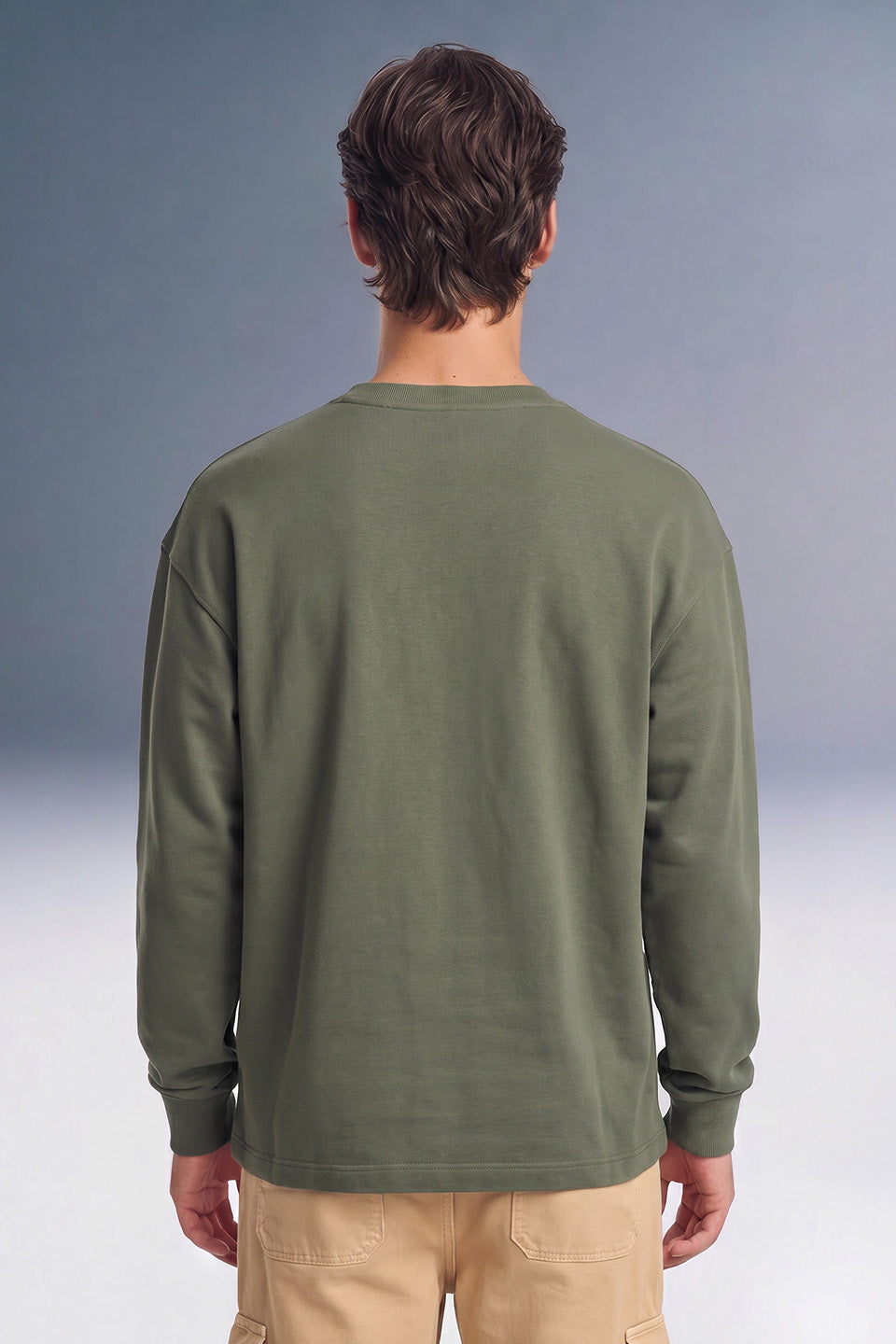 Character Olive Oversized Long Sleeve T-shirt