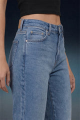Light Blue Mid Rise Straight Women Jeans