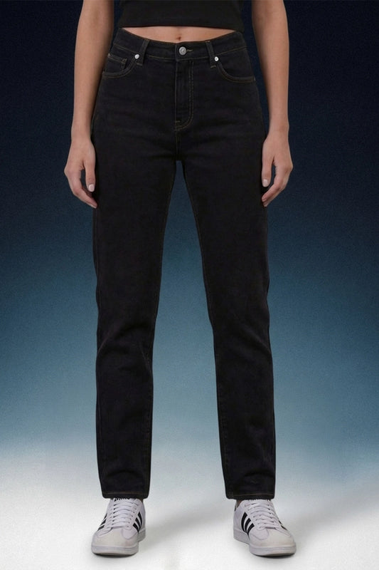 Black High Rise Mom Fit Women Jeans