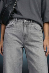 Light Grey High Rise Baggy Women Jeans