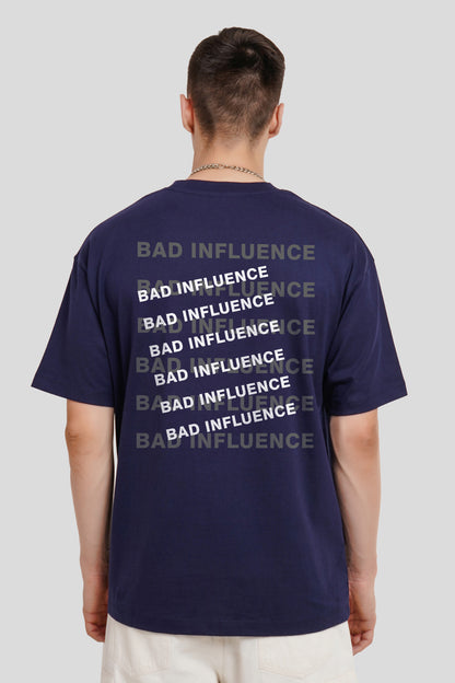 Bad Influence Navy Blue Oversized Fit T-Shirt Men