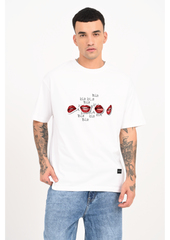 Blah Blah Lips White Oversized T-shirt Men