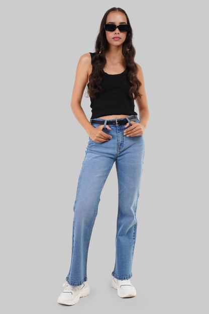 Blue High Rise Bootcut Women Jeans Pic 2