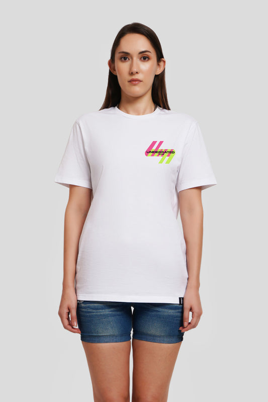 Neon Pocket White Printed T-Shirt