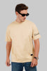 Break Norms Beige Oversized Fit T-Shirt Men Pic 2