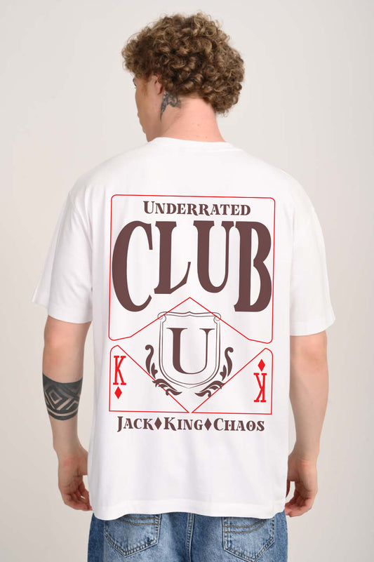 URC Card Club White Oversized Fit T-Shirt Men Pic 1