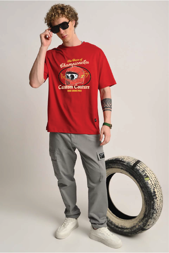 Championettes Red Oversized T-shirt Men