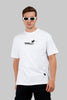 Cosmic Supremacy White Oversized Fit T-Shirt Men Pic 2