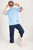 Anchor Sky Blue Oversized Fit T-Shirt Men Pic 3
