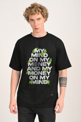 Money Mind Black Oversized T-shirt Men