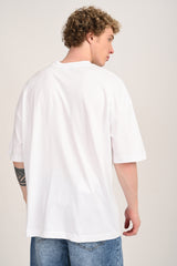 Dramatic Episode White Oversized T-shirt Men