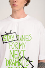 Dramatic Episode White Oversized T-shirt Men