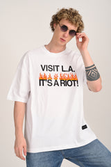 Visit LA White Baggy Fit T-Shirt Men Pic 1