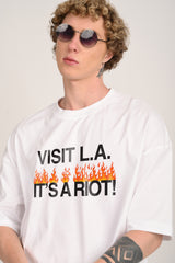 Visit LA White Baggy Fit T-Shirt Men Pic 2
