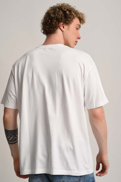 Japanese Tiger White Oversized Fit T-Shirt Men Pic 3