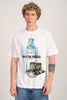 Taste the Timeless White Oversized Fit T-Shirt Men Pic 1