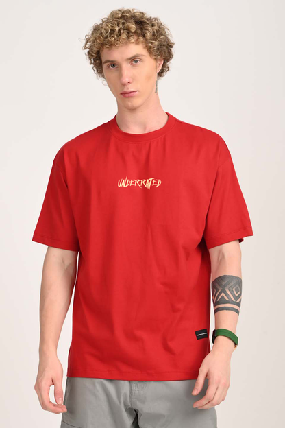Distorted Labubu Streetwear Red Oversized Fit T-Shirt Men Pic 2