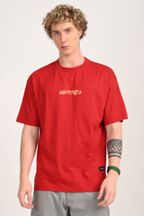 Distorted Labubu Streetwear Red Oversized Fit T-Shirt Men Pic 2