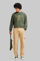 Spirit Dragon Olive Green Solid T-Shirt Pic 4