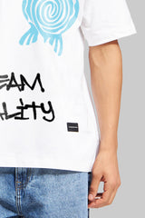 Dream Reality White Oversized Fit T-Shirt Men Pic 2