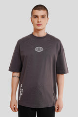 Drip Dark Grey Printed T-Shirt