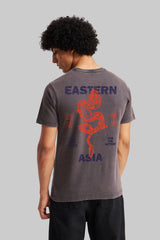 Dragon Asia Grey Acid Washed T-Shirt Men Pic 1
