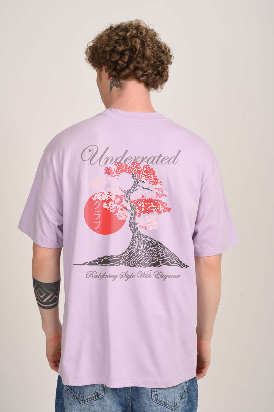 Redefining Style Lavender Oversized Fit T-Shirt Men Pic 1