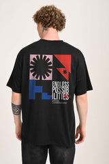 Endless Possibilities Black Oversized Fit T-Shirt Men Pic 1