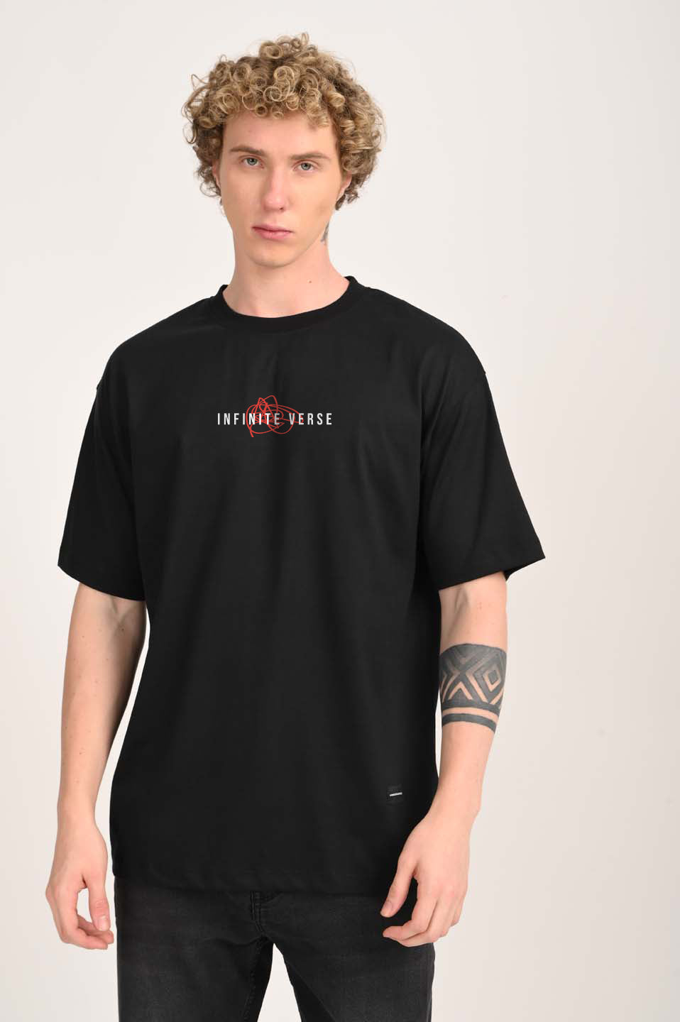 Endless Possibilities Black Oversized Fit T-Shirt Men Pic 2