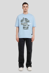 Eternity New Powder Blue Baggy Fit T-Shirt Men