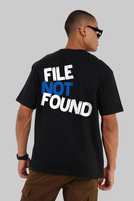 File Not Found Black Oversized Fit T-Shirt Men Pic 1
