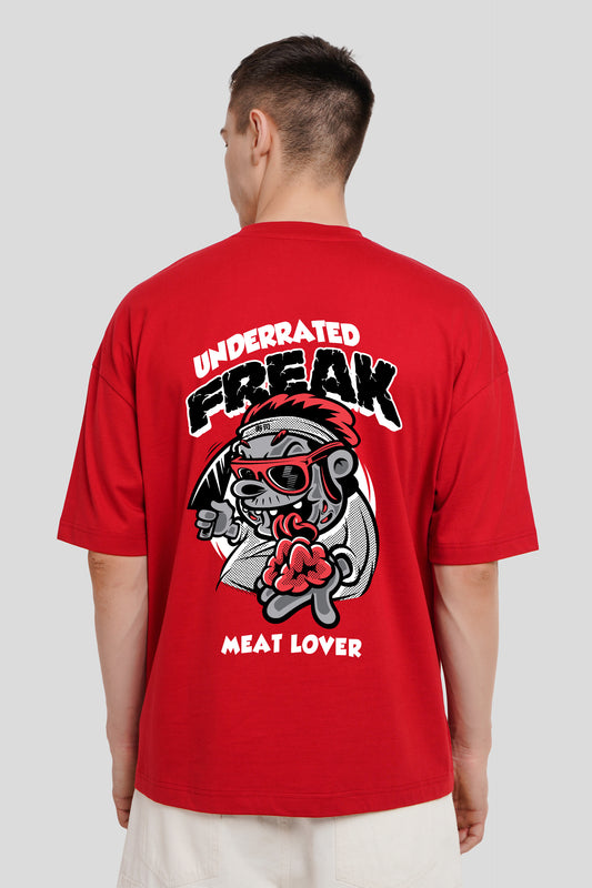 Freaky Meat Lover Red Baggy Fit T-Shirt Men