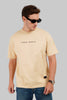 Be Spontaneous Go Wild Beige Oversized Fit T-Shirt Men Pic 2