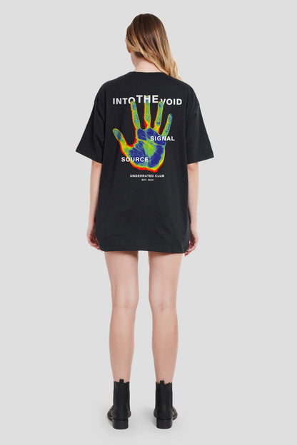 Into The Void Black Oversized Fit T-Shirt Women