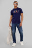 Japan Navy Blue Regular Fit T-Shirt Men