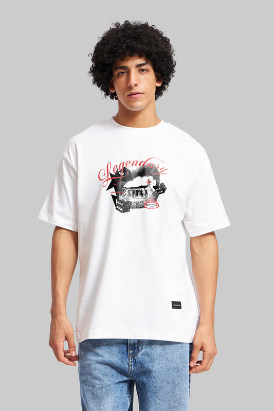 Unreleased Legendary White Oversized Fit T-Shirt Men Pic 1