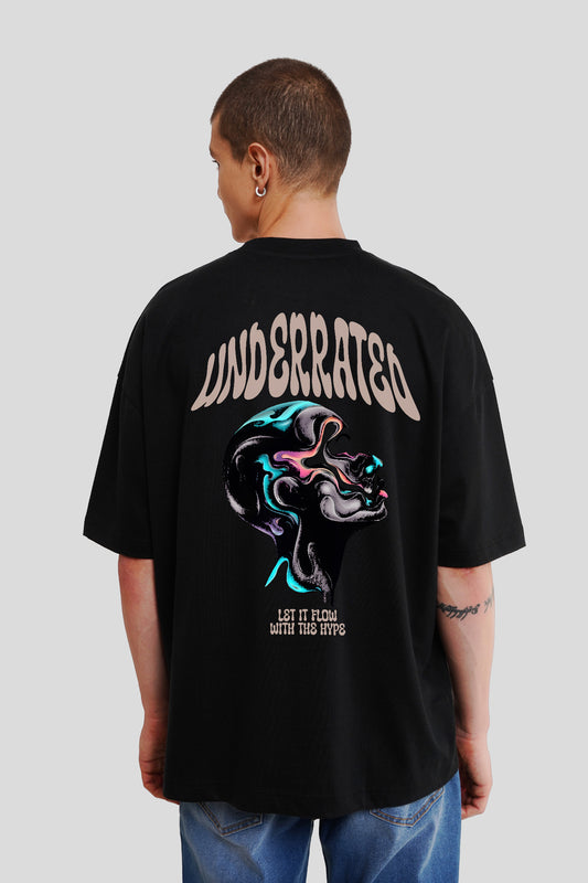 Let It Flow With Hype Black Printed Baggy T-Shirt