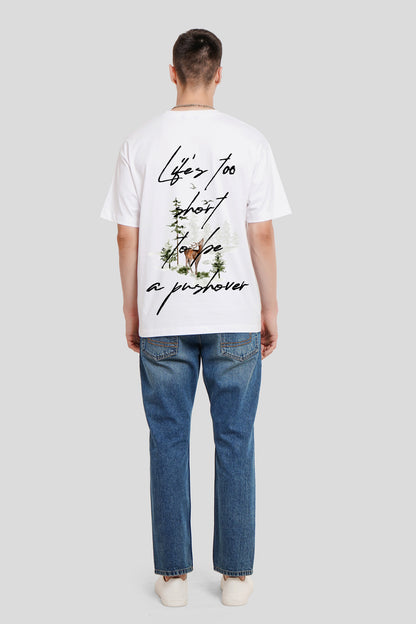 Life White Oversized Fit T-Shirt Men Pic 2