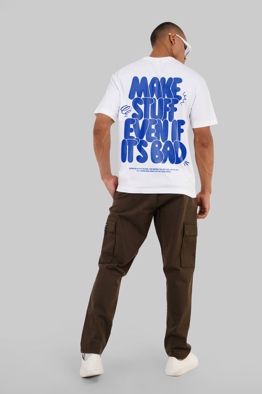 Create White Oversized Fit T-Shirt Men Pic 1