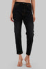 Black High Rise Mom Fit Women Jeans Pic 1
