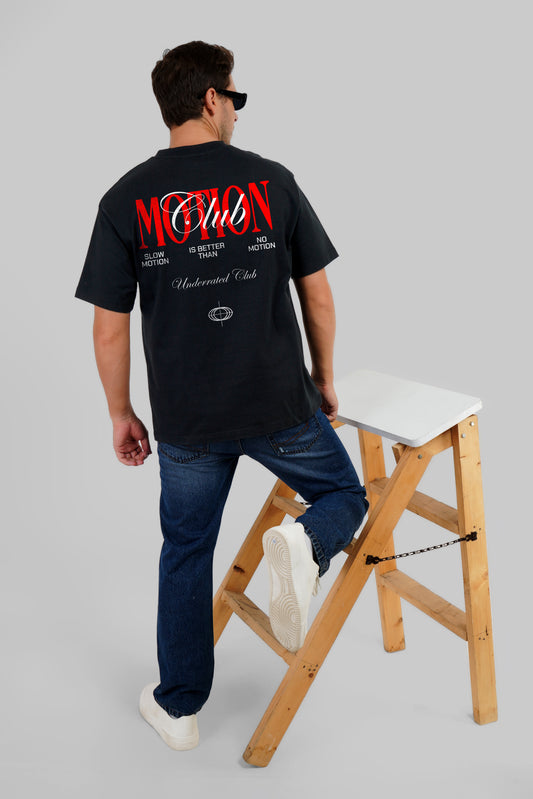 Motion Club Black Oversized Fit T-Shirt Men Pic 1