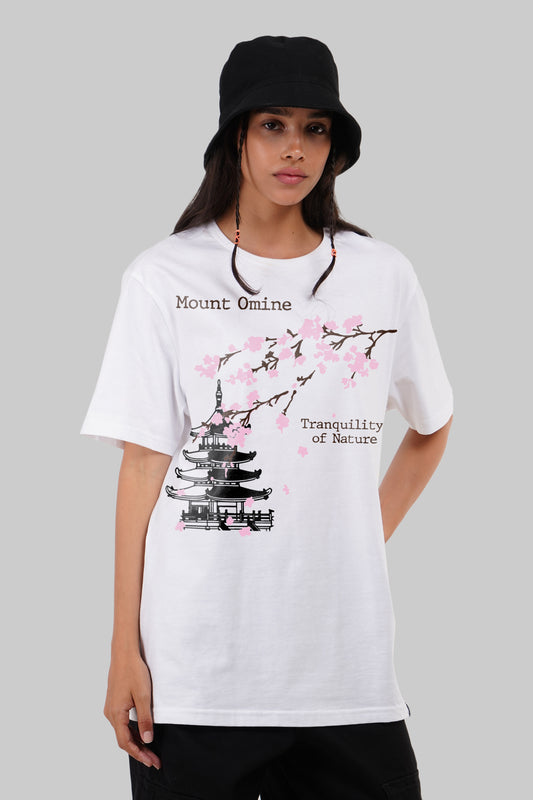Mount Omine White Boyfriend Fit T-Shirt Women Pic 1