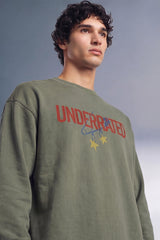 Safety Pin Olive Oversized Long Sleeve T-shirt