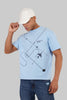 Offline Offgrid Offlimits Sky Blue Oversized Fit T-Shirt Men Pic 1