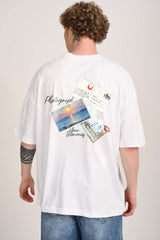 Photograph Memories White Baggy Fit T-Shirt Men Pic 1