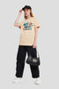 Real Bad Man Beige Boyfriend Fit T-Shirt Women