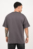 Rebellion Distorted Dark Grey Oversized Fit T-Shirt Men Pic 3