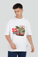 Retro Roadways White Oversized T-shirt Men