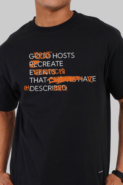 Rewritten Rules Statement Black Oversized Fit T-Shirt Men Pic 2